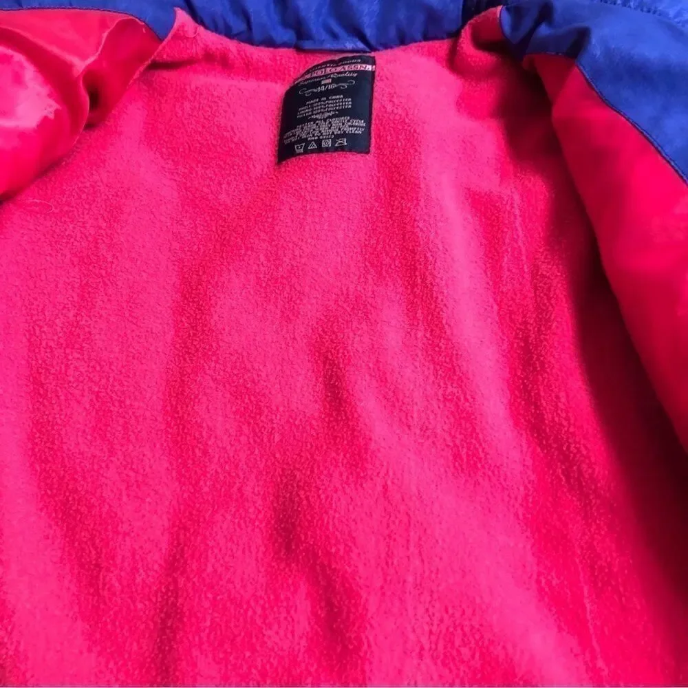 US Polo ASS Girls Blue Pink Puffer Jacket
